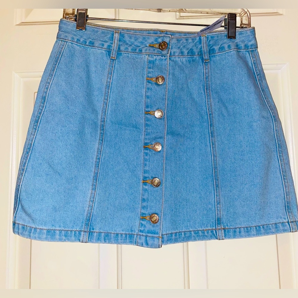 Denim Skirt Button Up